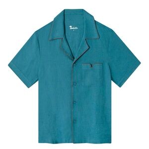 Tombolo Retired Solid (Cerulean) Linen Shirt Sz XXS
